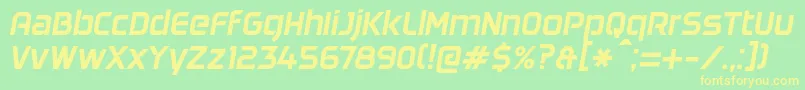 DaggersquareOblique Font – Yellow Fonts on Green Background
