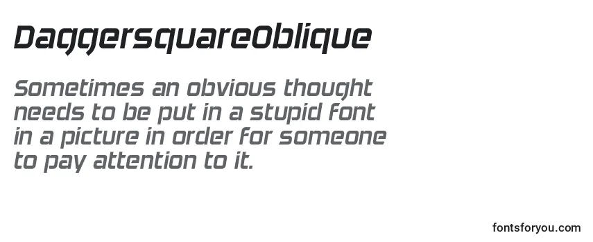 Review of the DaggersquareOblique Font