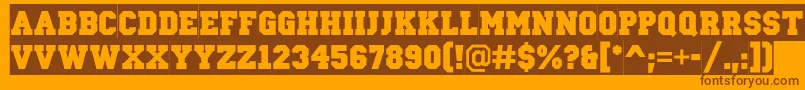 ACampussl Font – Brown Fonts on Orange Background