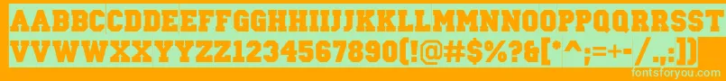 ACampussl Font – Green Fonts on Orange Background