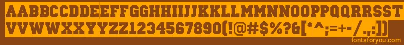 ACampussl Font – Orange Fonts on Brown Background