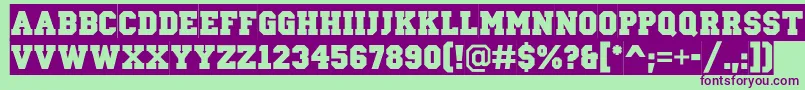 ACampussl Font – Purple Fonts on Green Background