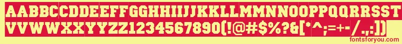 ACampussl Font – Red Fonts on Yellow Background