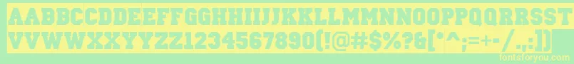 ACampussl Font – Yellow Fonts on Green Background