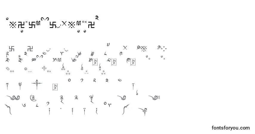 A fonte Tibetanmachineweb8 – alfabeto, números, caracteres especiais