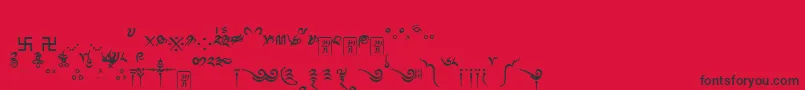 Tibetanmachineweb8-Schriftart – Schwarze Schriften auf rotem Hintergrund