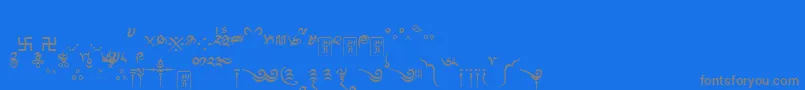 Tibetanmachineweb8 Font – Gray Fonts on Blue Background