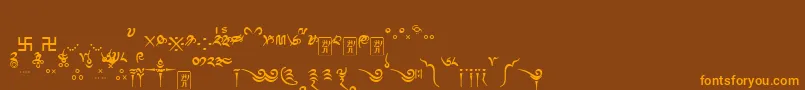 Tibetanmachineweb8 Font – Orange Fonts on Brown Background