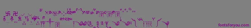 Czcionka Tibetanmachineweb8 – fioletowe czcionki na szarym tle