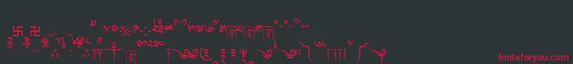 フォントTibetanmachineweb8 – 黒い背景に赤い文字