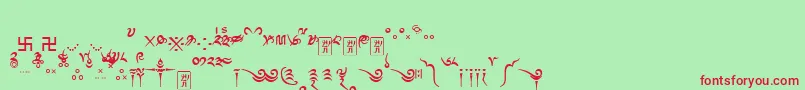 Tibetanmachineweb8 Font – Red Fonts on Green Background