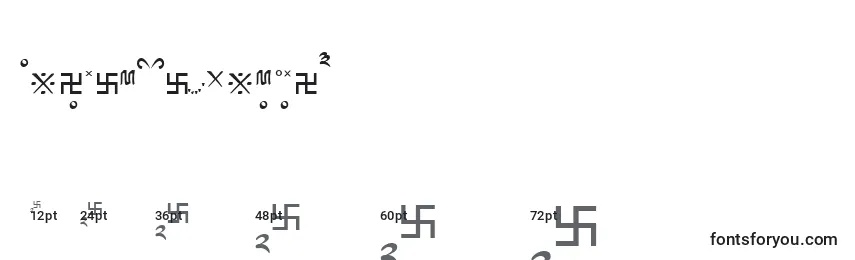 Größen der Schriftart Tibetanmachineweb8