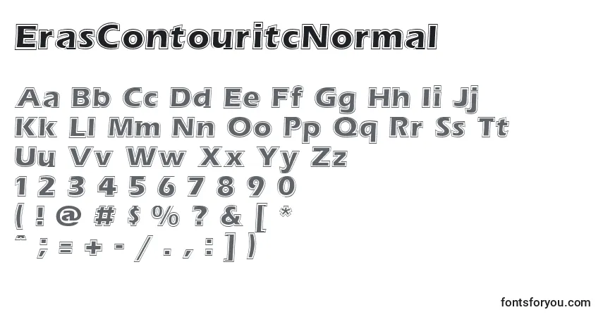 A fonte ErasContouritcNormal – alfabeto, números, caracteres especiais