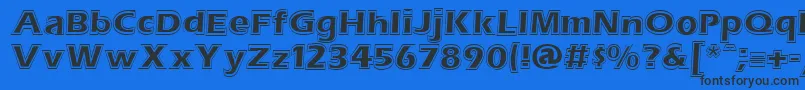 Шрифт ErasContouritcNormal – чёрные шрифты на синем фоне