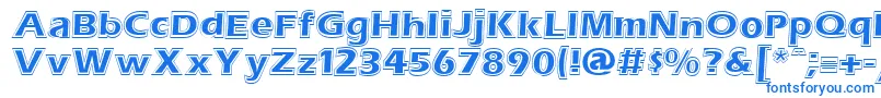 フォントErasContouritcNormal – 白い背景に青い文字