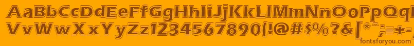 ErasContouritcNormal-Schriftart – Braune Schriften auf orangefarbenem Hintergrund