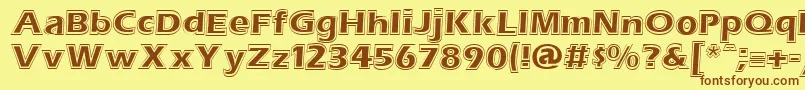 ErasContouritcNormal Font – Brown Fonts on Yellow Background