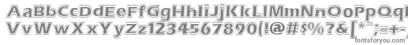 ErasContouritcNormal-fontti – harmaat kirjasimet valkoisella taustalla