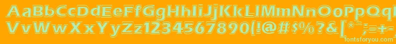Weitere Informationen zur ErasContouritcNormal-Schriftart ErasContouritcNormal-Schriftart – Grüne Schriften auf orangefarbenem Hintergrund