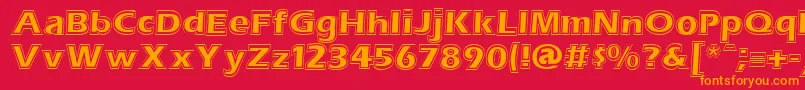 フォントErasContouritcNormal – 赤い背景にオレンジの文字