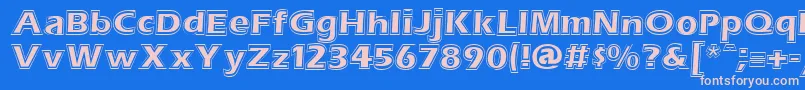 ErasContouritcNormal-Schriftart – Rosa Schriften auf blauem Hintergrund