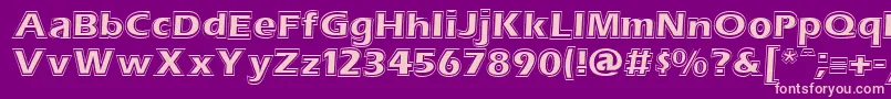 ErasContouritcNormal-fontti – vaaleanpunaiset fontit violetilla taustalla