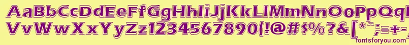 ErasContouritcNormal Font – Purple Fonts on Yellow Background