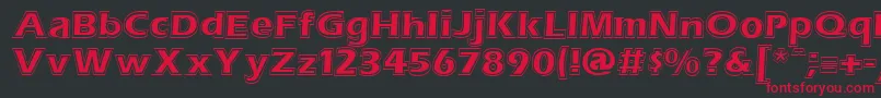 フォントErasContouritcNormal – 黒い背景に赤い文字