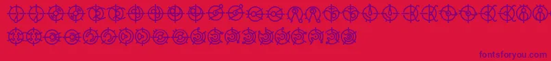 ForerunnerFontV2-Schriftart – Violette Schriften auf rotem Hintergrund