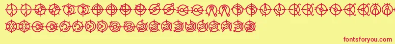 ForerunnerFontV2 Font – Red Fonts on Yellow Background