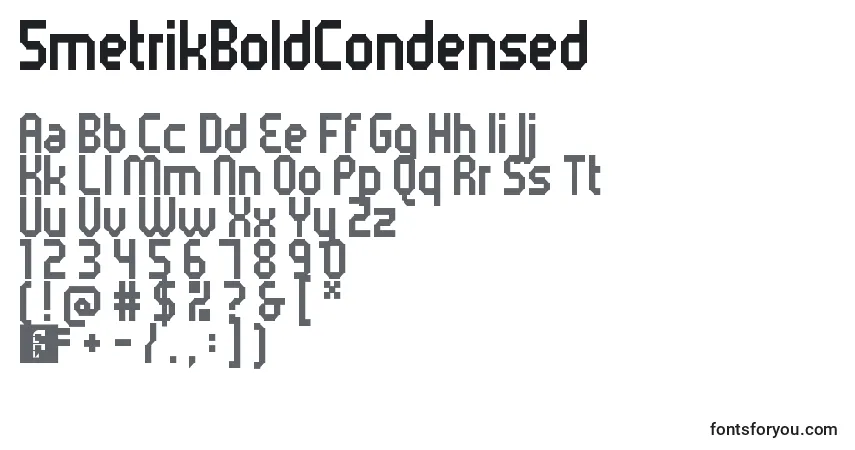 A fonte 5metrikBoldCondensed – alfabeto, números, caracteres especiais