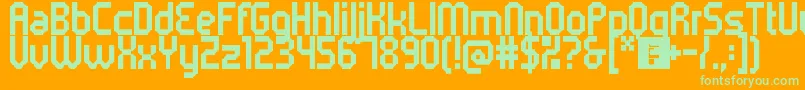 5metrikBoldCondensed Font – Green Fonts on Orange Background