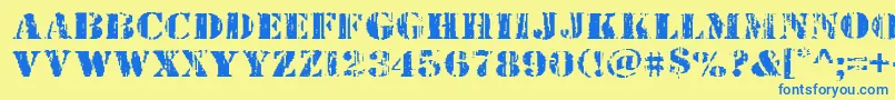 Wetworksexpand Font – Blue Fonts on Yellow Background