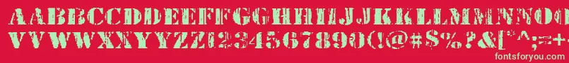 Wetworksexpand Font – Green Fonts on Red Background