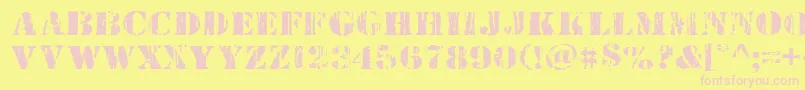 Wetworksexpand-Schriftart – Rosa Schriften auf gelbem Hintergrund