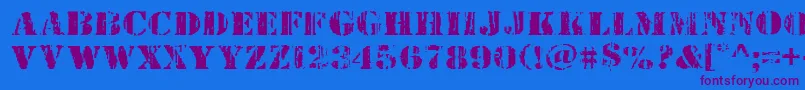 Wetworksexpand-Schriftart – Violette Schriften auf blauem Hintergrund