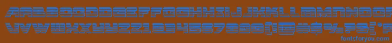 Fonte Aircruiserchrome – fontes azuis em um fundo marrom