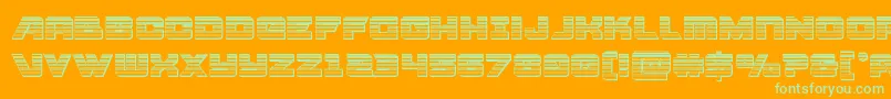 Aircruiserchrome-Schriftart – Grüne Schriften auf orangefarbenem Hintergrund