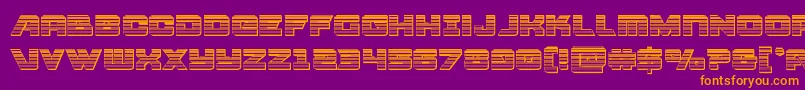 フォントAircruiserchrome – 紫色の背景にオレンジのフォント