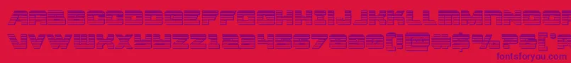 Fonte Aircruiserchrome – fontes roxas em um fundo vermelho