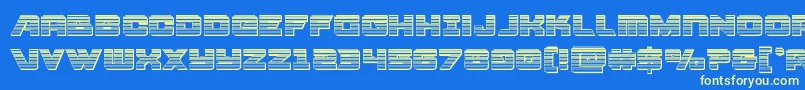 Aircruiserchrome Font – Yellow Fonts on Blue Background