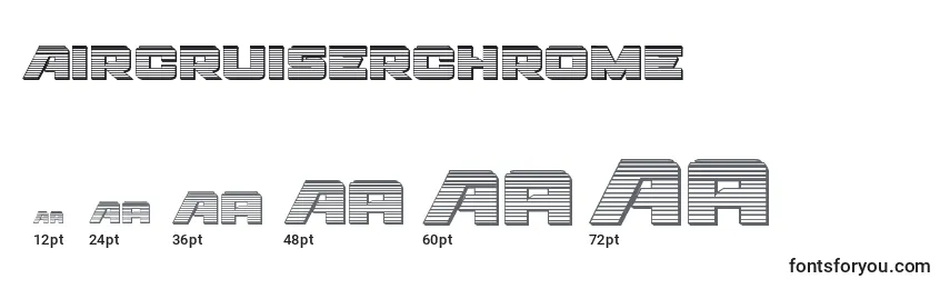 Aircruiserchrome-fontin koot