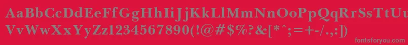 BaskervilleBold Font – Gray Fonts on Red Background