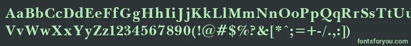 BaskervilleBold Font – Green Fonts on Black Background