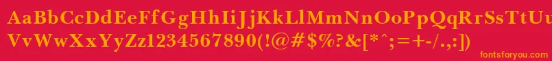フォントBaskervilleBold – 赤い背景にオレンジの文字
