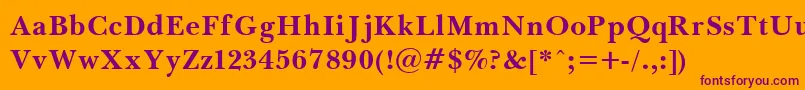 BaskervilleBold Font – Purple Fonts on Orange Background