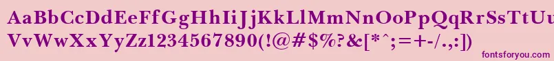 BaskervilleBold Font – Purple Fonts on Pink Background