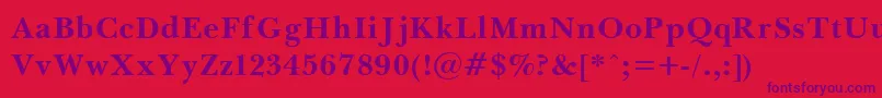 Police BaskervilleBold – polices violettes sur fond rouge