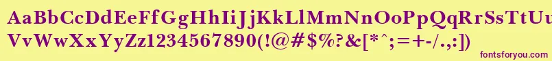 BaskervilleBold Font – Purple Fonts on Yellow Background