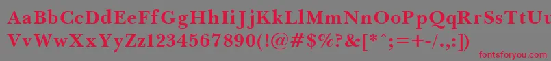 フォントBaskervilleBold – 赤い文字の灰色の背景